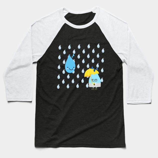 raindrops fall, raindrops, cute, lovely, adorable, charming, sweet raindrops Baseball T-Shirt by zzzozzo